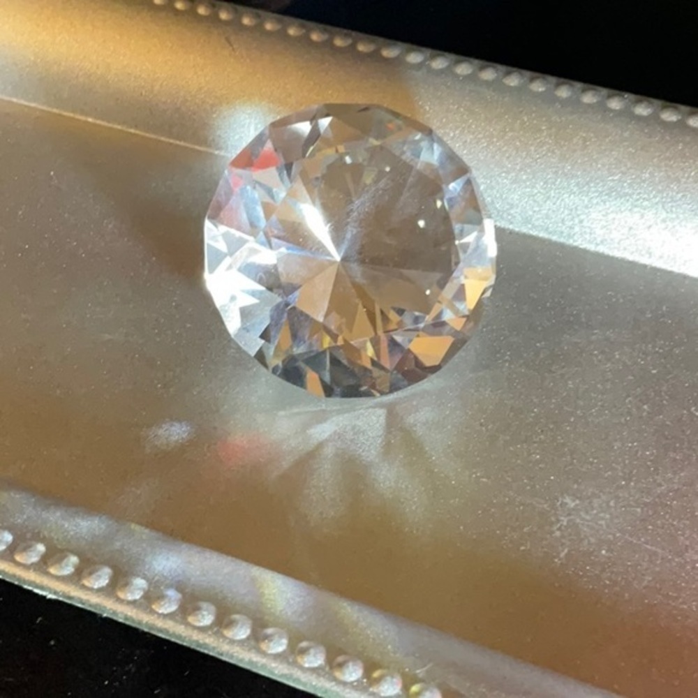 Crystal Paperweight Diamond Faceted Home Decor
